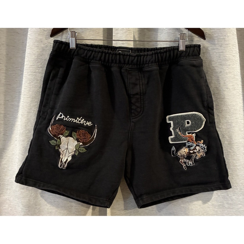 Primitive Badlands Black Sweat‎ Shorts Size Large